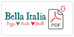 Bella Italia Job Application Form Printable PDF